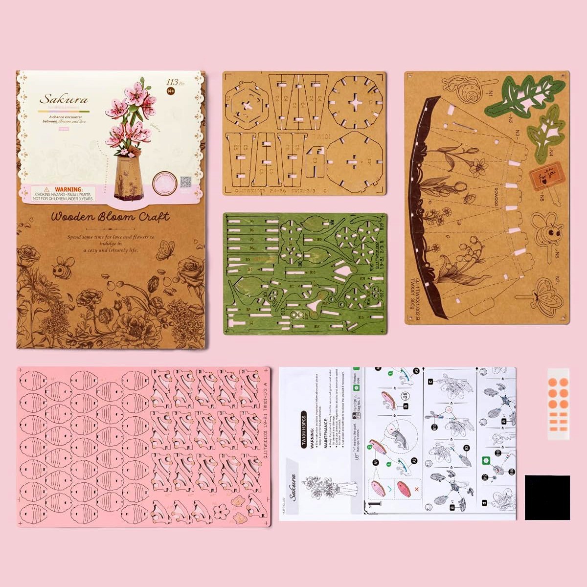 Maquette en bois Fleurs de cerisier Sakura