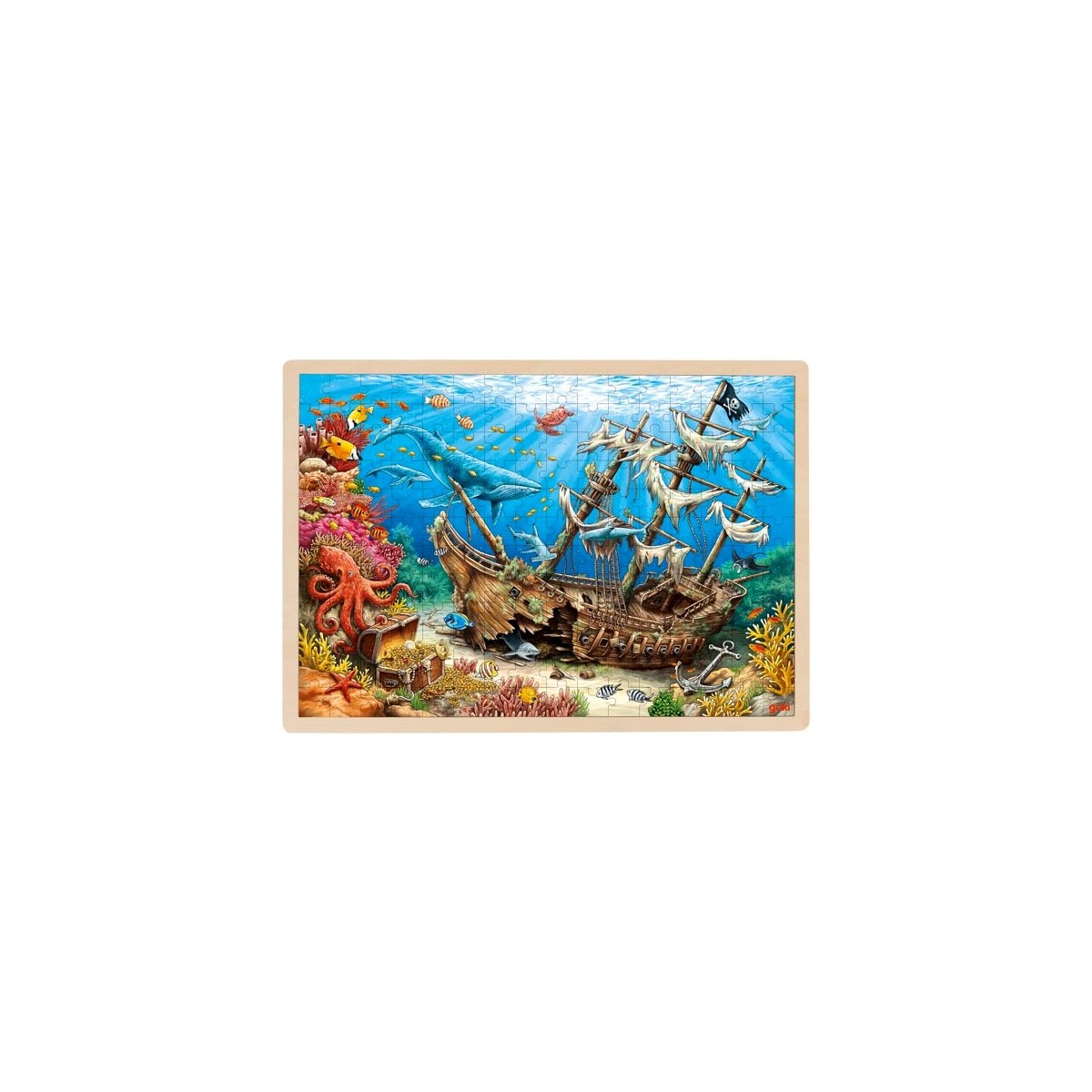 Puzzle cadre enfant en bois galion englouti Santa Elena 192 pièces