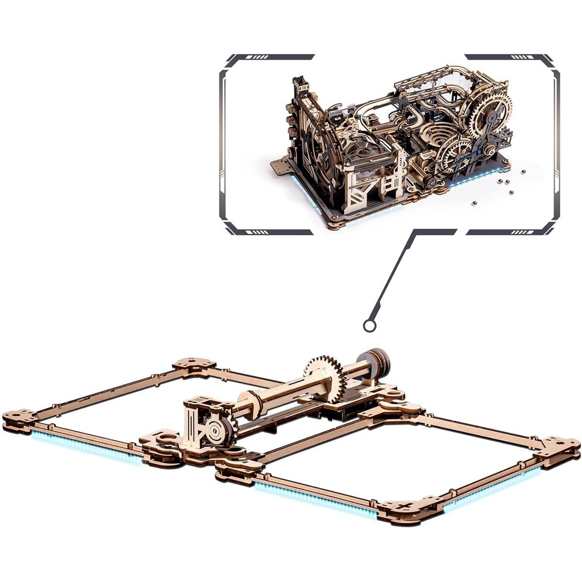 Module de connexion en bois lumineux pour Circuits de billes