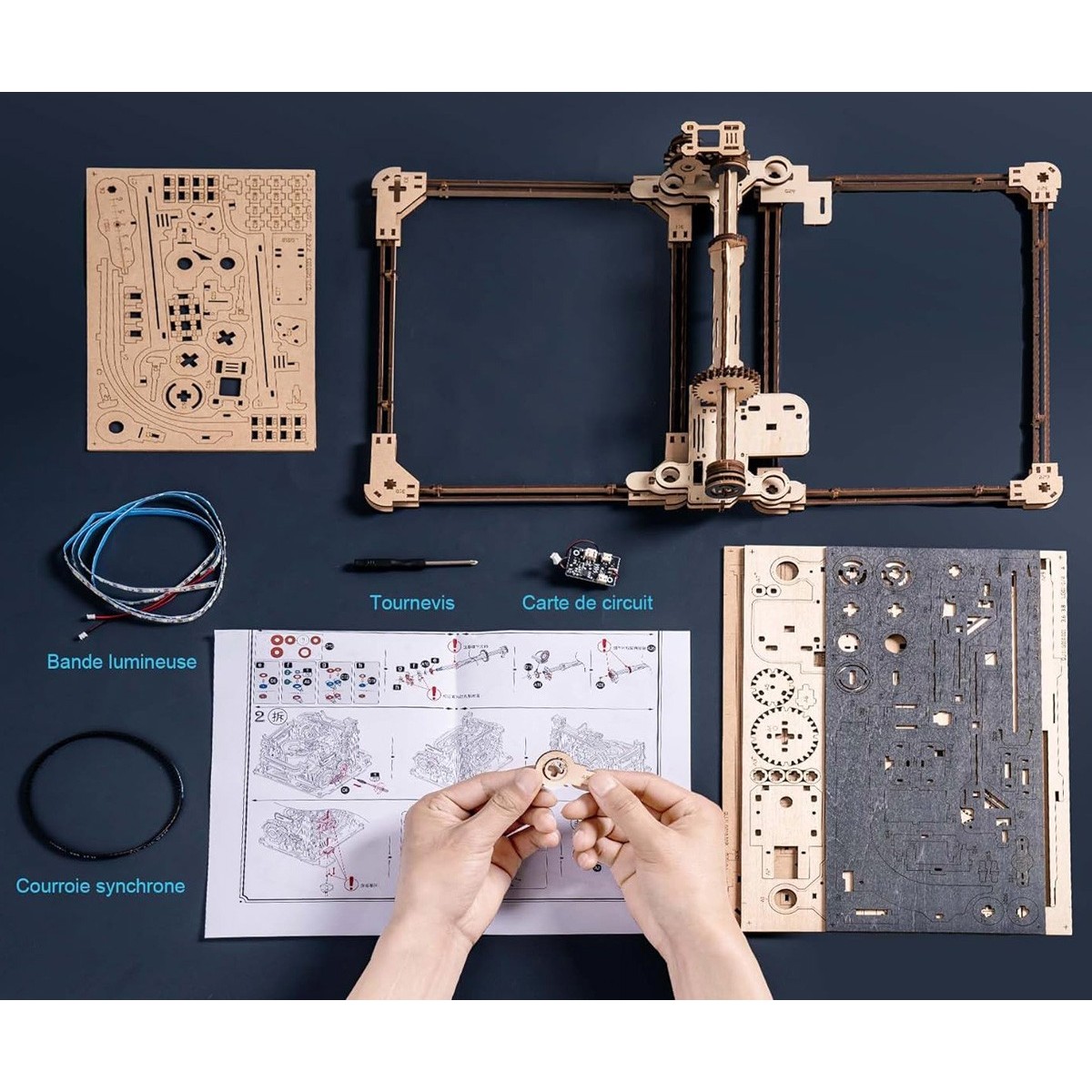 Module de connexion en bois lumineux pour Circuits de billes