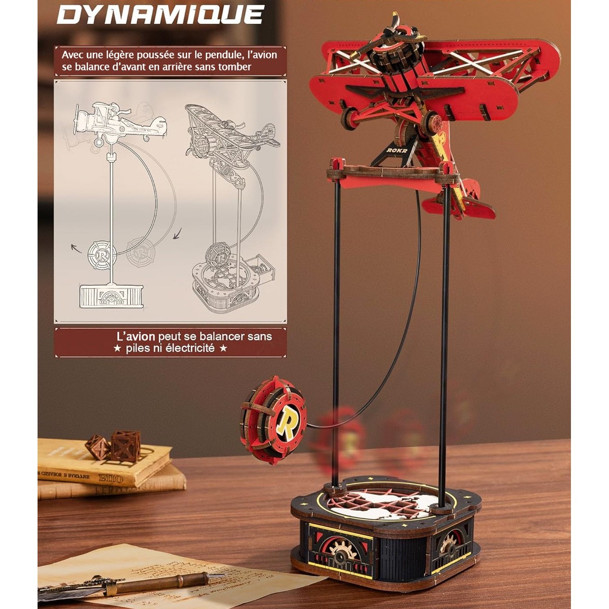 Maquette en bois Avion avec balancier