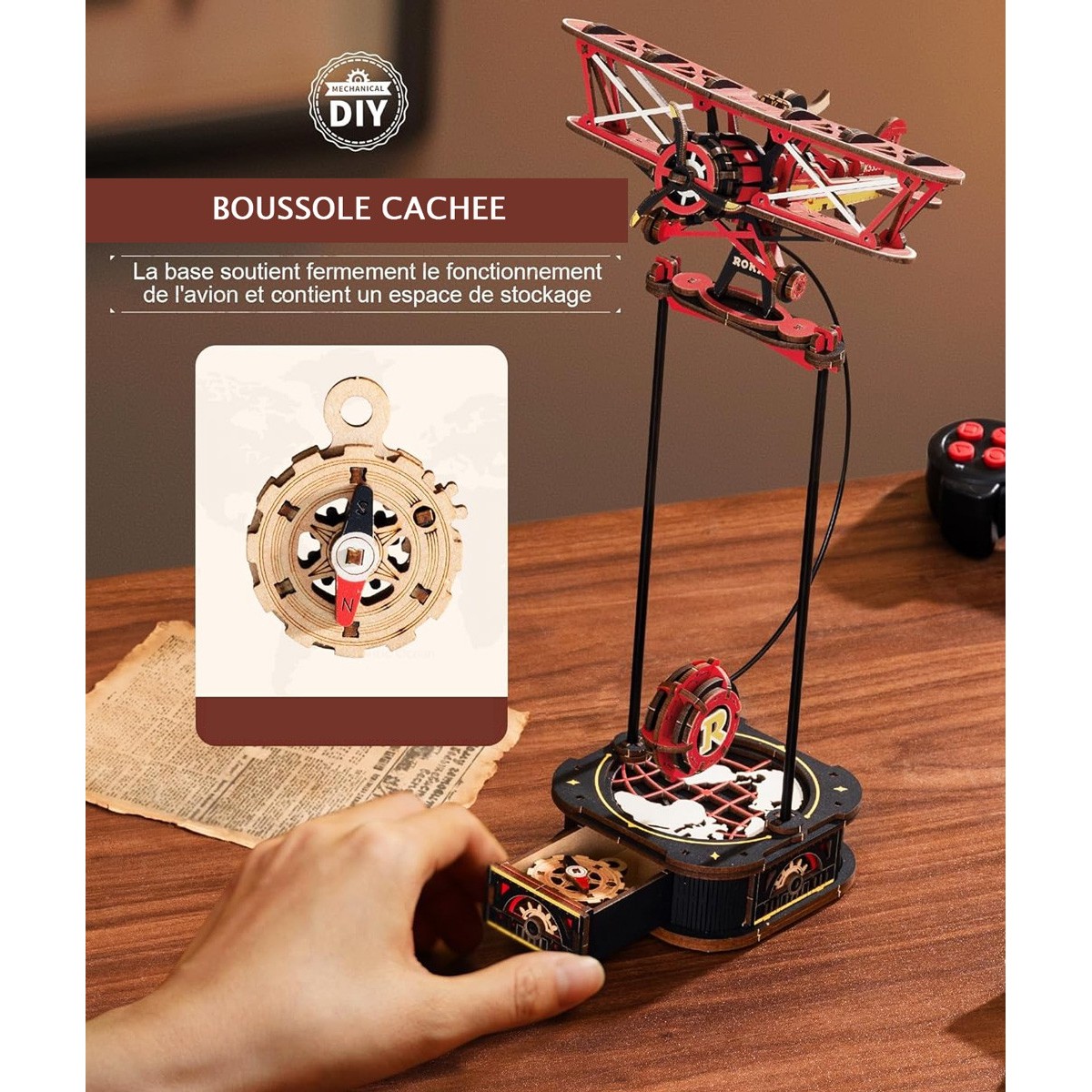 Maquette en bois Avion avec balancier