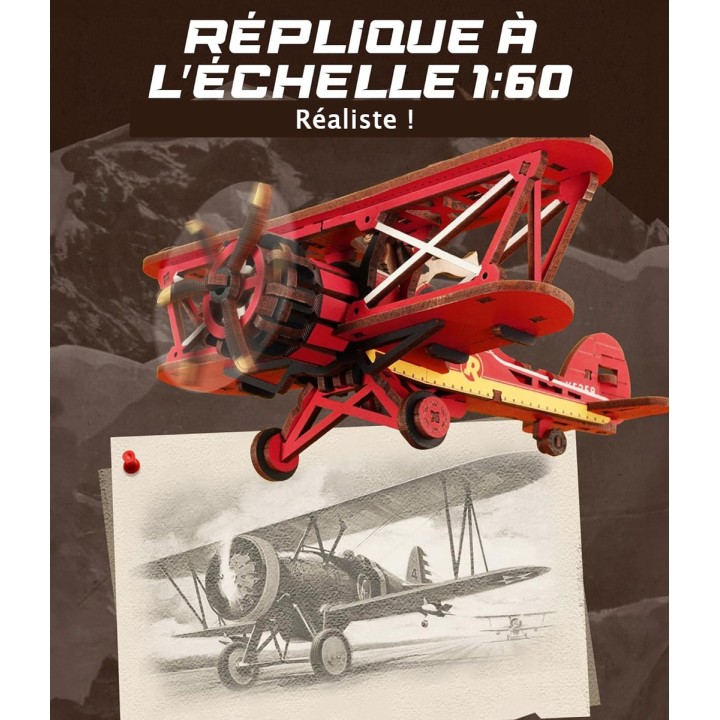 Maquette en bois Avion avec balancier