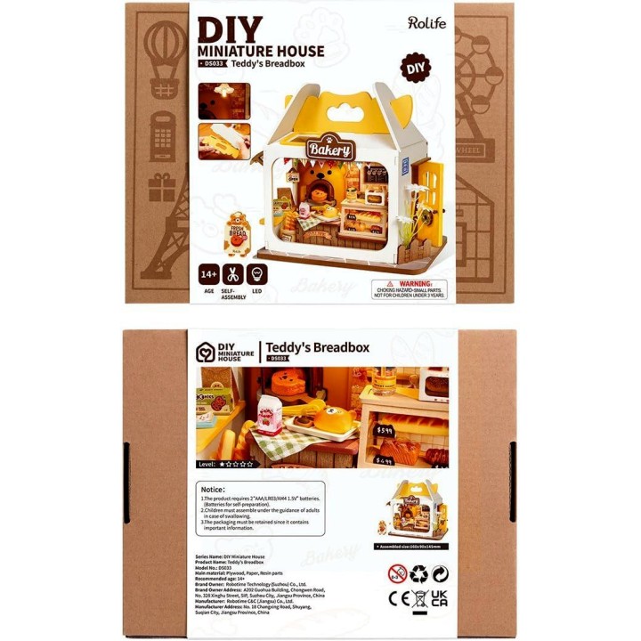 Maquette en bois lumineuse Boulangerie miniature