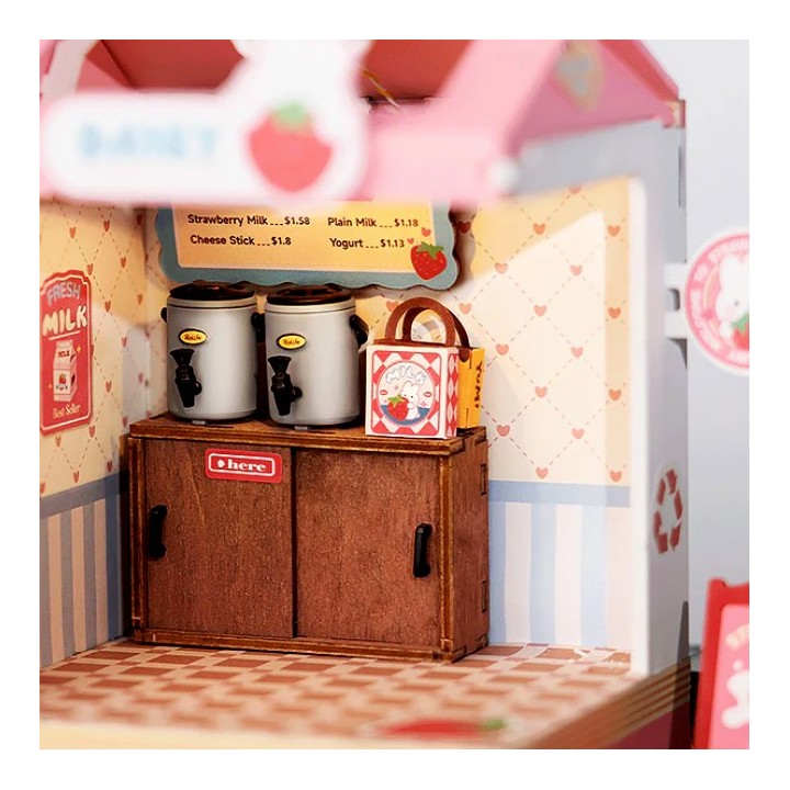 Maquette en bois lumineuse Laiterie miniature