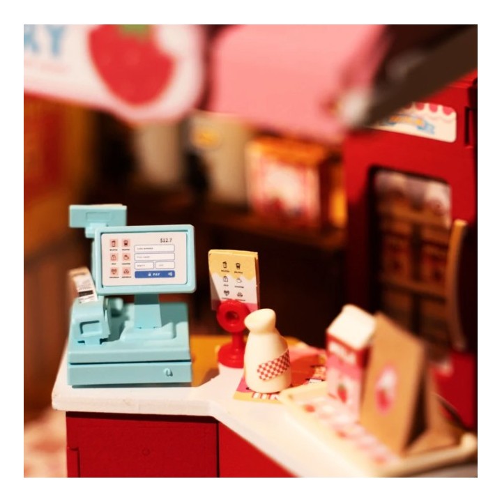 Maquette en bois lumineuse Laiterie miniature