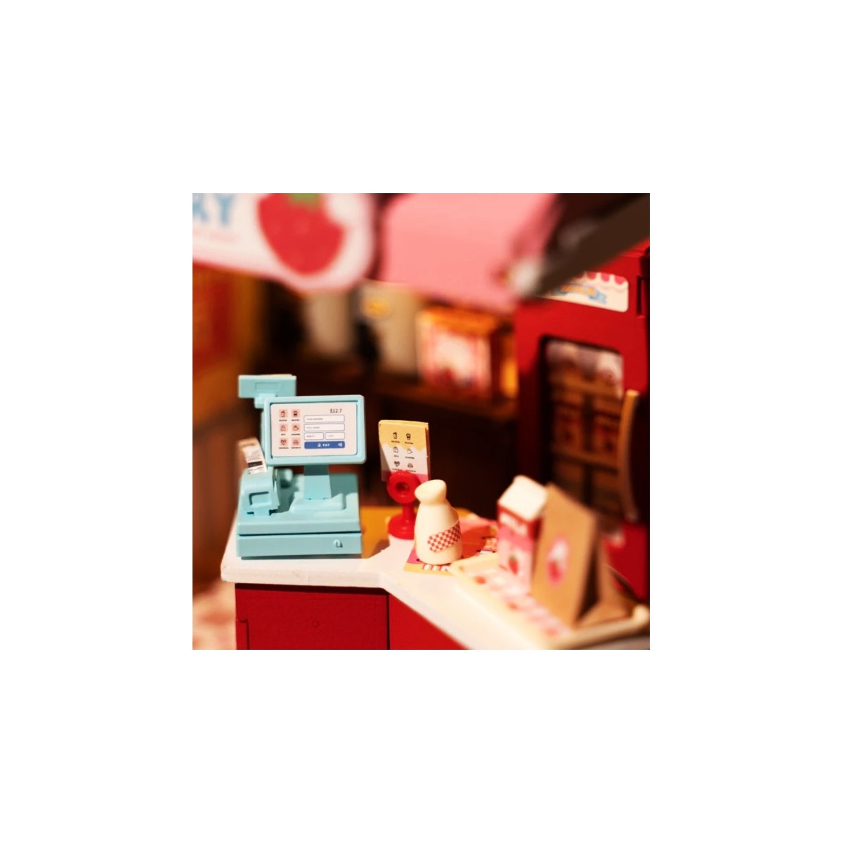 Maquette en bois lumineuse Laiterie miniature