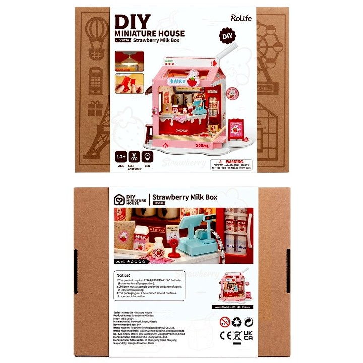 Maquette en bois lumineuse Laiterie miniature