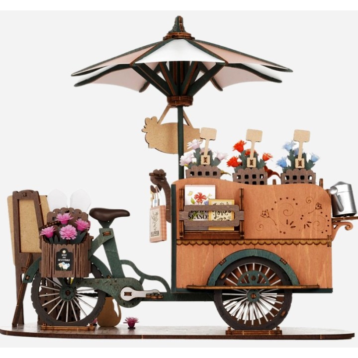Maquette en bois Chariot de fleurs