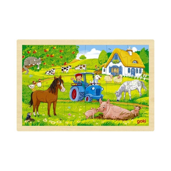 Puzzle cadre enfant en bois Ferme 24 pièces