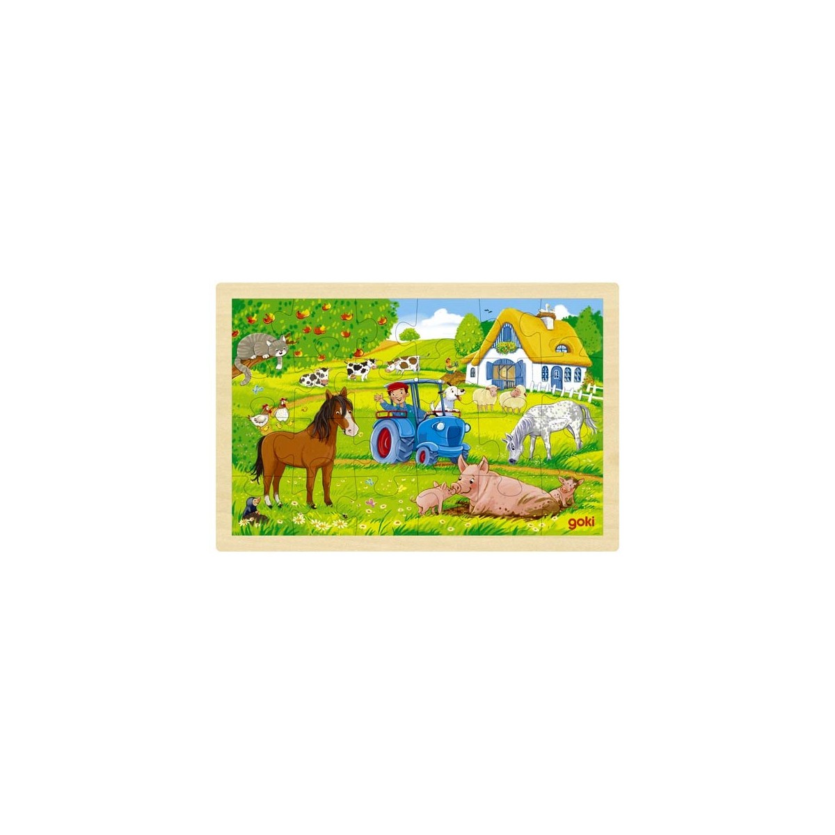 Puzzle cadre enfant en bois Ferme 24 pièces