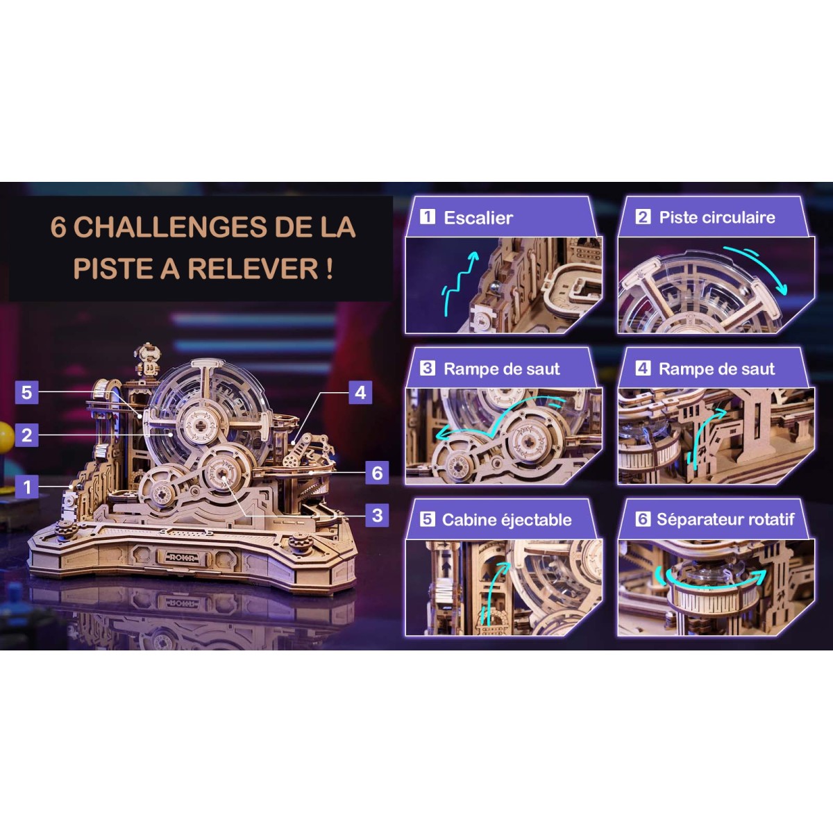 Maquette en bois Circuit de billes animé Challenge