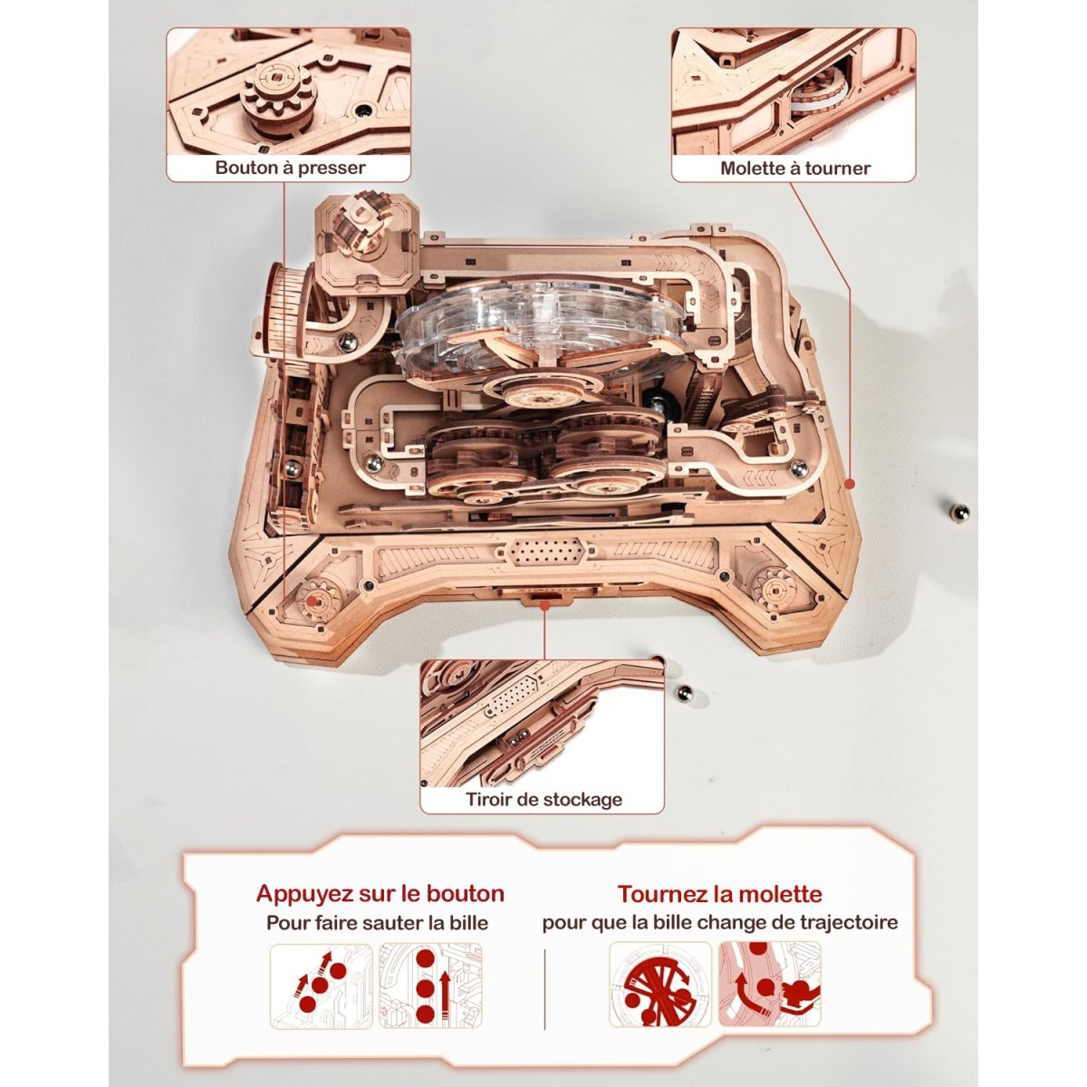 Maquette en bois Circuit de billes animé Challenge