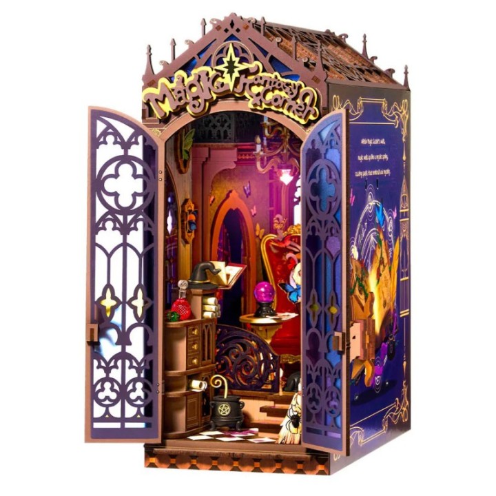 Maquette en bois lumineuse Serre-livres Coin Magique