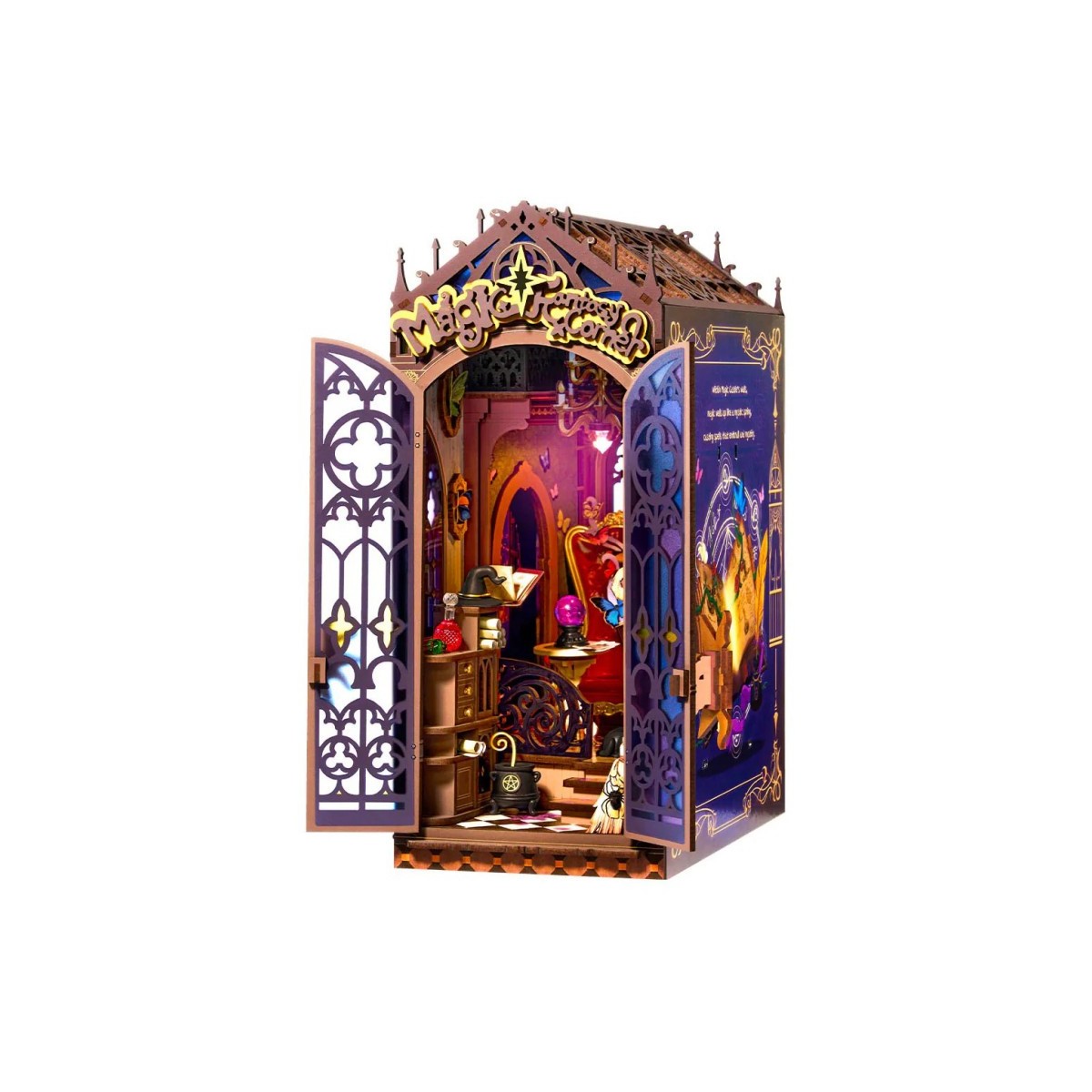 Maquette en bois lumineuse Serre-livres Coin Magique