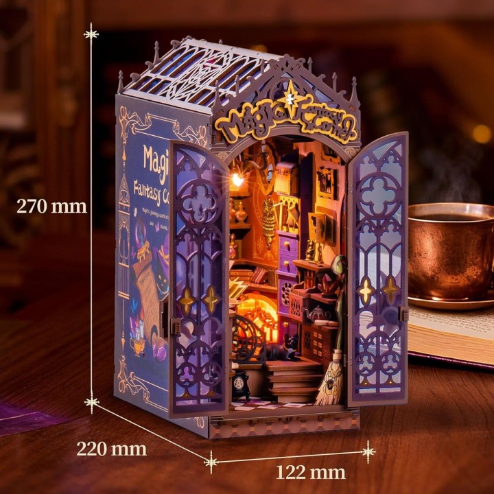 Maquette en bois lumineuse Serre-livres Coin Magique