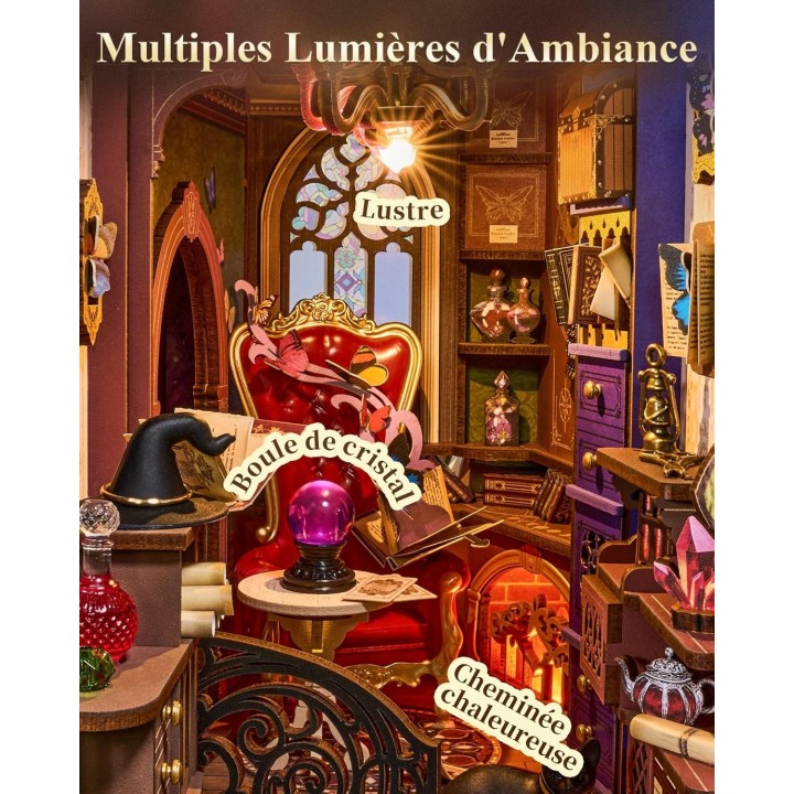 Maquette en bois lumineuse Serre-livres Coin Magique