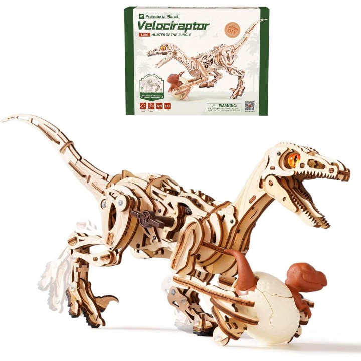 Maquette en bois animée Vélociraptor