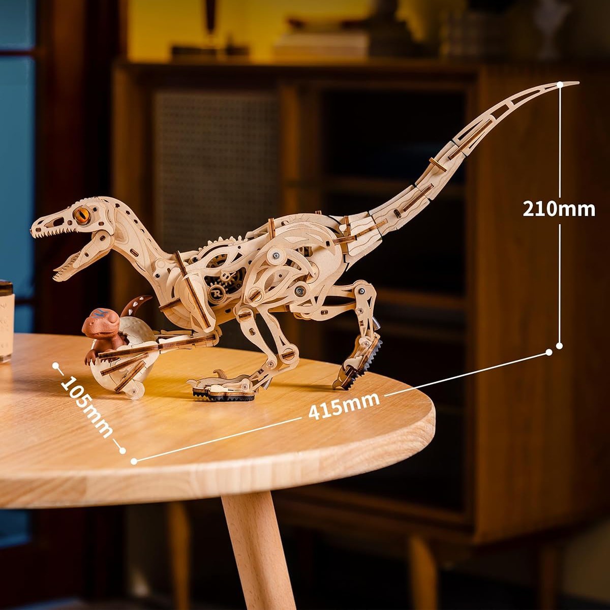 Maquette en bois animée Vélociraptor