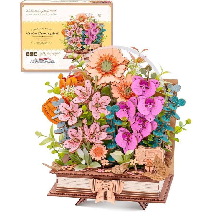 Maquette en bois Livre fleuri