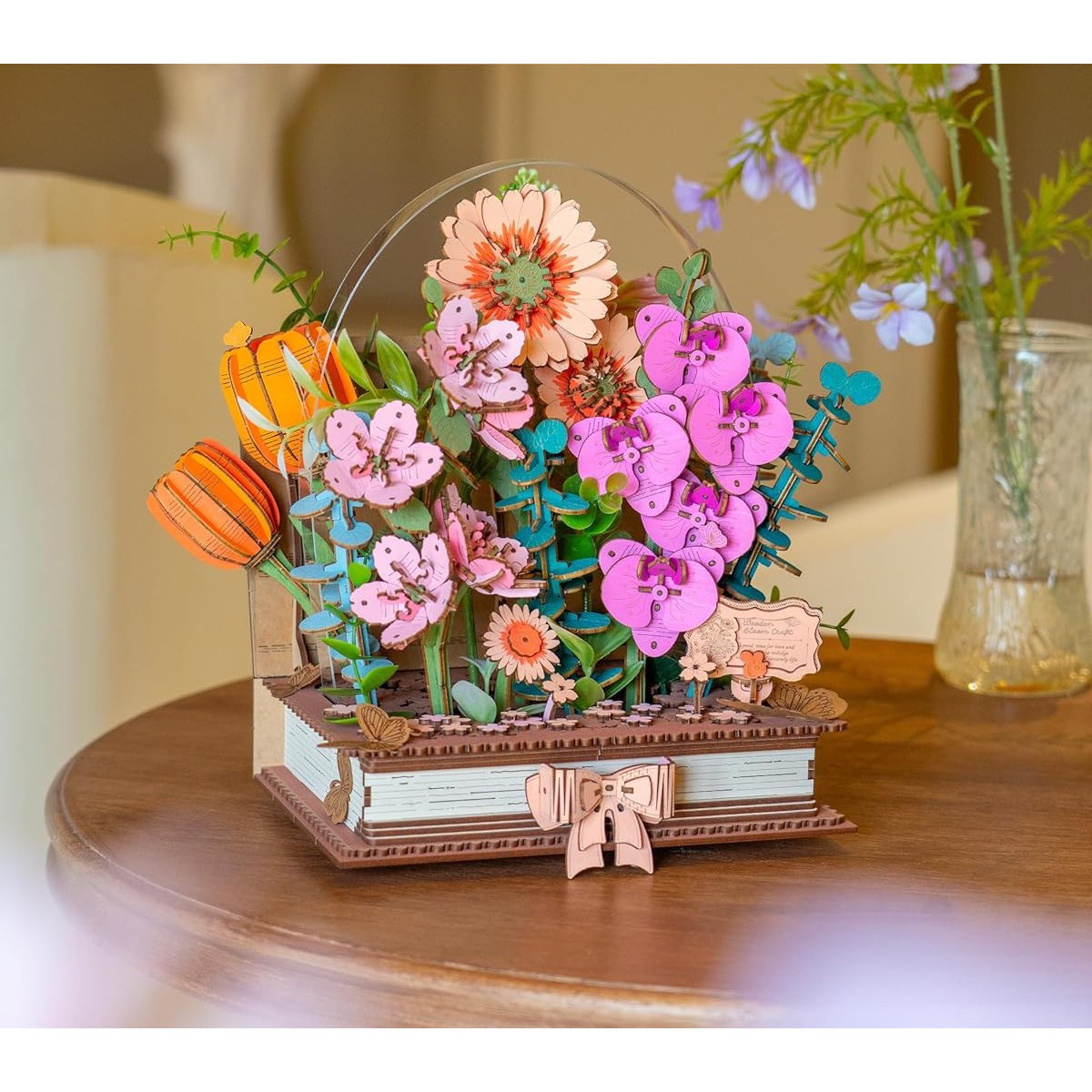 Maquette en bois Livre fleuri