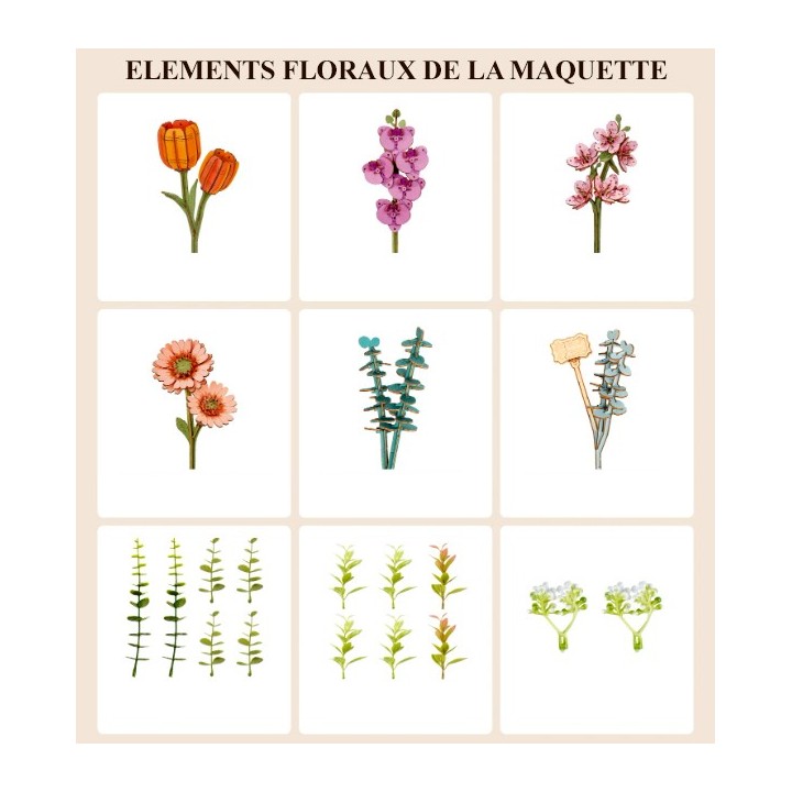Maquette en bois Livre fleuri