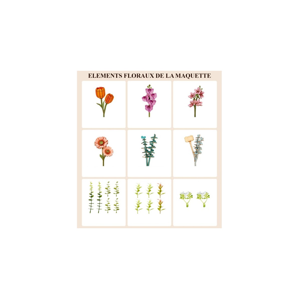 Maquette en bois Livre fleuri