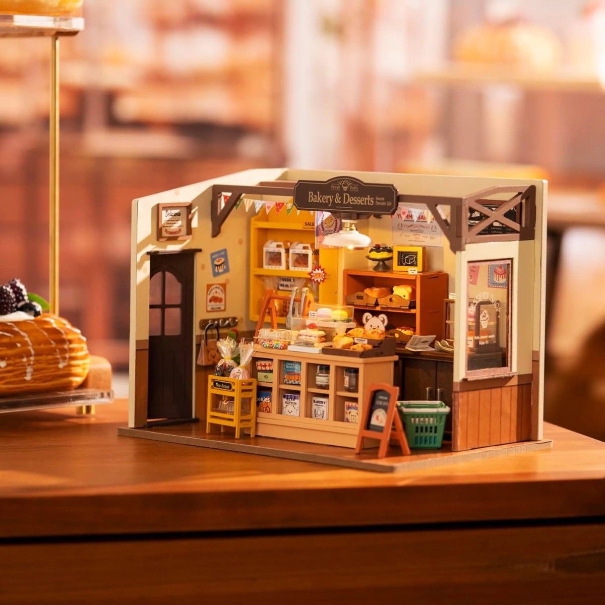 Maquette en bois lumineuse Boulangerie